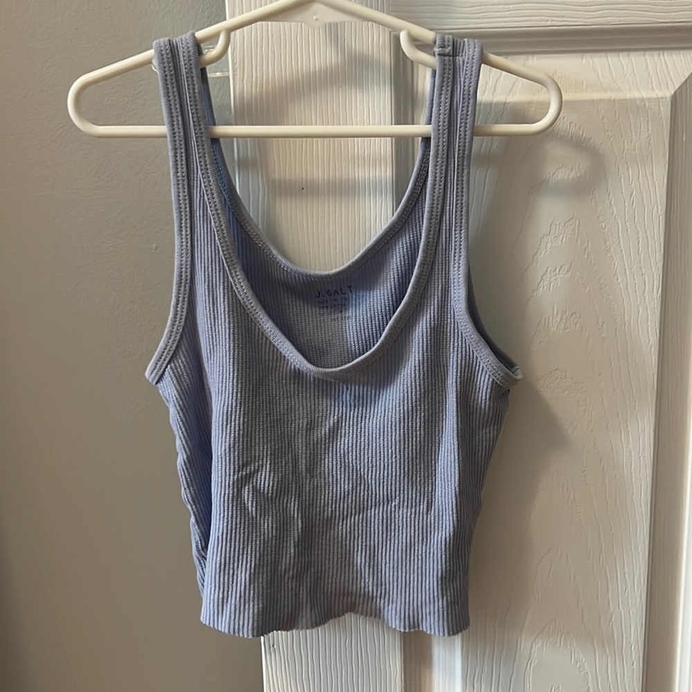 John Galt light blue crop top